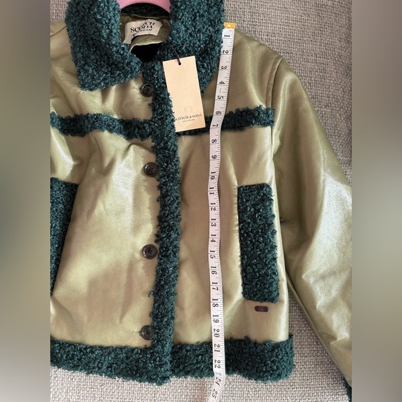 Scotch & Soda Faux Leather Vinyl Jacket Green Size Medium - Picture 11 of 16